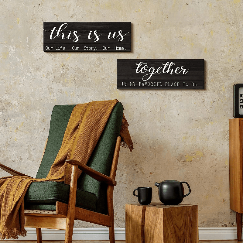Our Life Our Story Home Wall Sign - Rustic Wooden Decoration Set