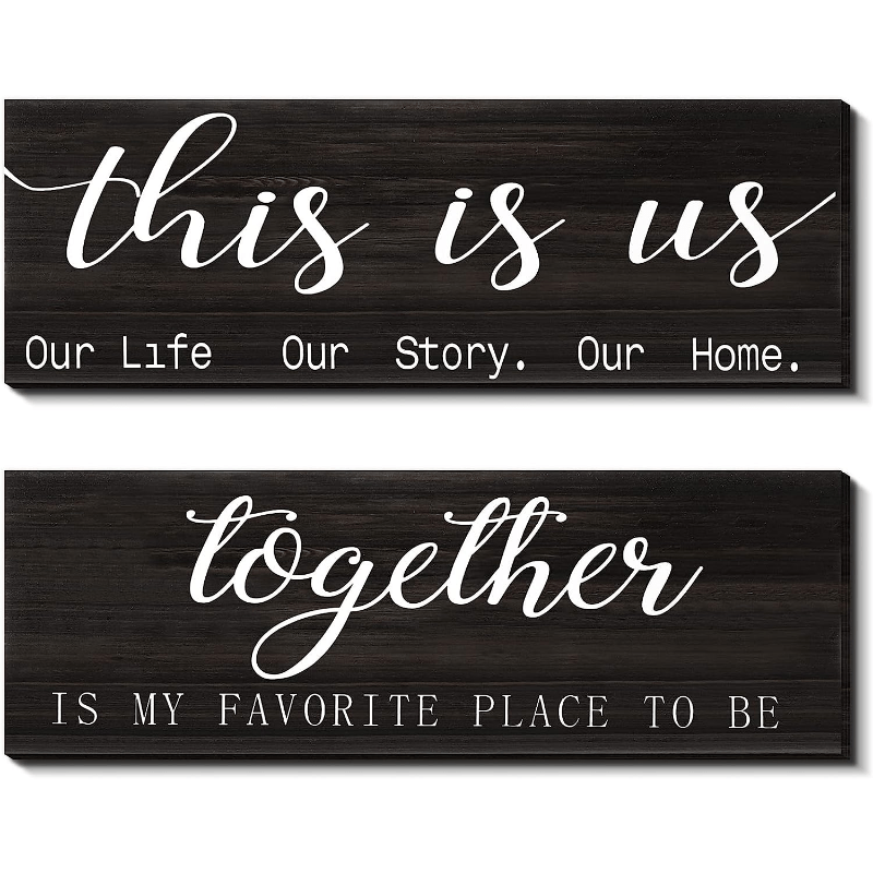 Our Life Our Story Home Wall Sign - Rustic Wooden Decoration Set
