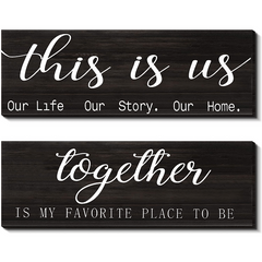 Our Life Our Story Home Wall Sign - Rustic Wooden Decoration Set