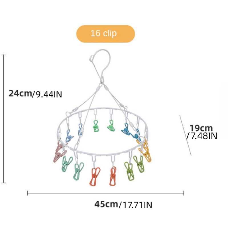 Round Balcony Windproof Drying Clothes Rack Rainbow Socks Commercial Use