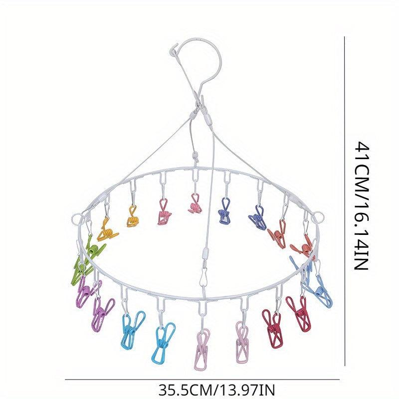Round Balcony Windproof Drying Clothes Rack Rainbow Socks Commercial Use