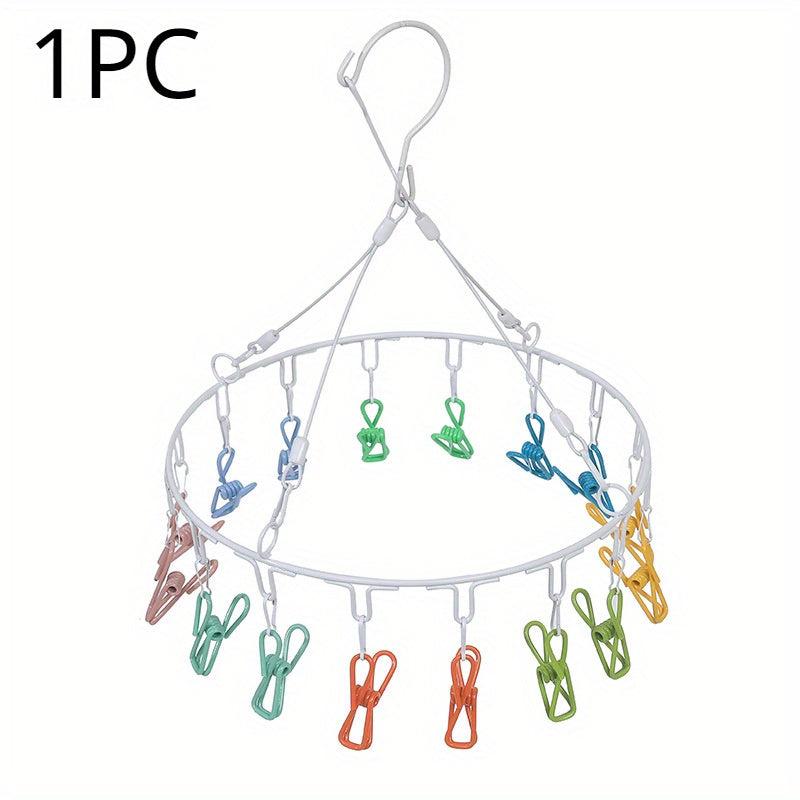 Round Balcony Windproof Drying Clothes Rack Rainbow Socks Commercial Use