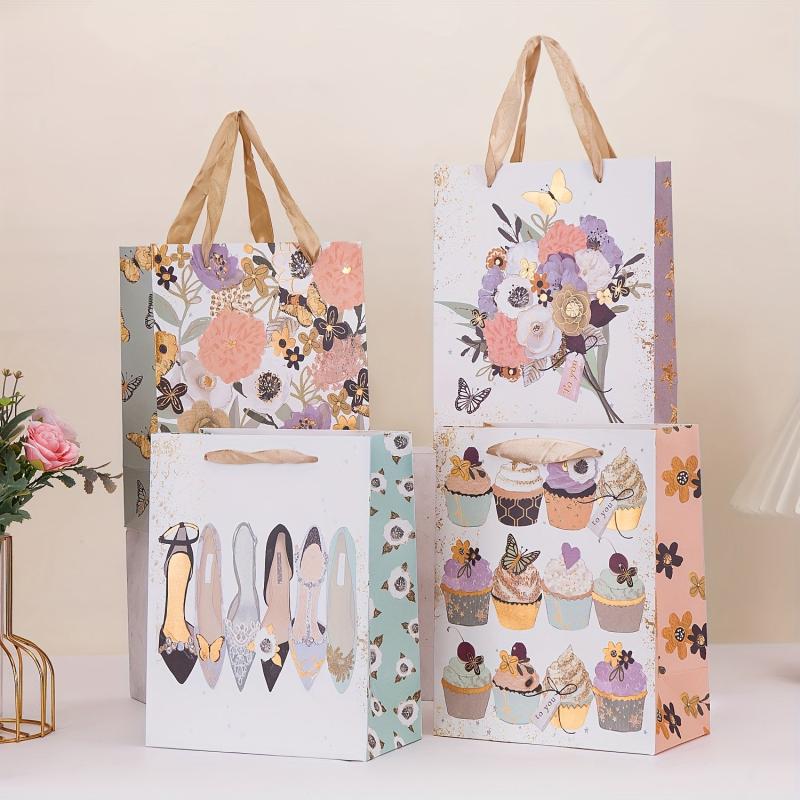 12pcs Small Craft Gift Bags for Mother's Birthday Parties - 18x3x23cm