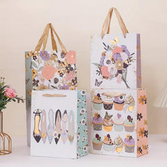 12pcs Small Craft Gift Bags for Mother's Birthday Parties - 18x3x23cm