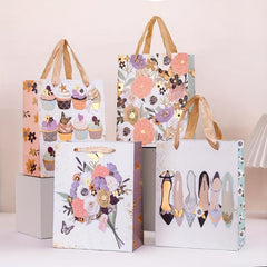 12pcs Small Craft Gift Bags for Mother's Birthday Parties - 18x3x23cm