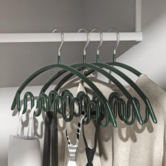 5pcs Metal Wave Clothes Hanger Drying Rack Non-slip Support