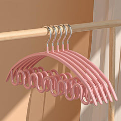 5pcs Metal Wave Clothes Hanger Drying Rack Non-slip Support