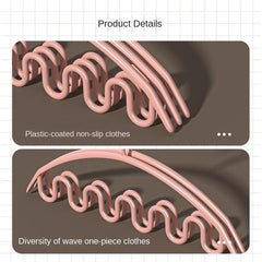 5pcs Metal Wave Clothes Hanger Drying Rack Non-slip Support