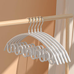 5pcs Metal Wave Clothes Hanger Drying Rack Non-slip Support