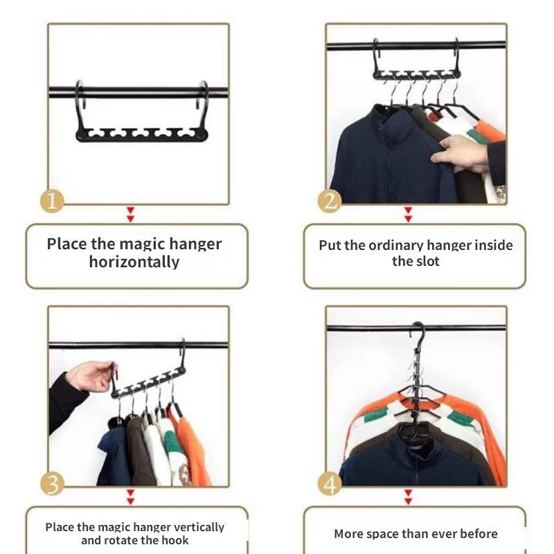 5pcs Folding Magic Hanger ABS Plastic Multifunctional Drying Rack
