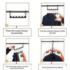 5pcs Folding Magic Hanger ABS Plastic Multifunctional Drying Rack