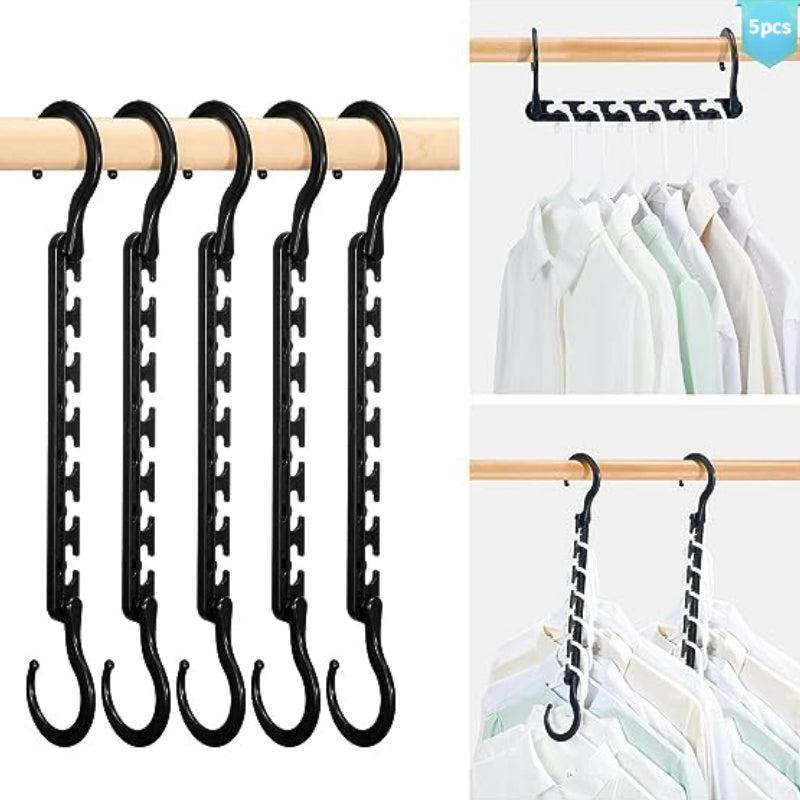 5pcs Folding Magic Hanger ABS Plastic Multifunctional Drying Rack