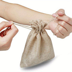5pcs Burlap Gift Bags Drawstring Linen Sacks