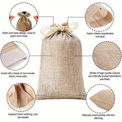 5pcs Burlap Gift Bags Drawstring Linen Sacks