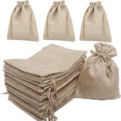 5pcs Burlap Gift Bags Drawstring Linen Sacks