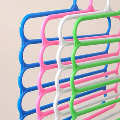 10pcs Multifunctional Pants Hanger Fresh Plastic Anti-slip Tie Rack Scarf Rack