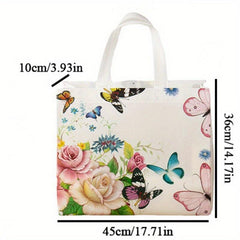 3pcs Flower Print Grocery Shopping Bag Non woven Fabric Eco Bag