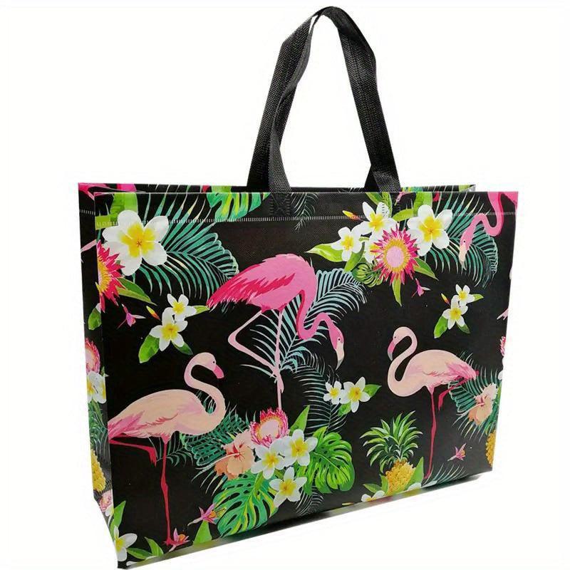 3pcs Flower Print Grocery Shopping Bag Non woven Fabric Eco Bag