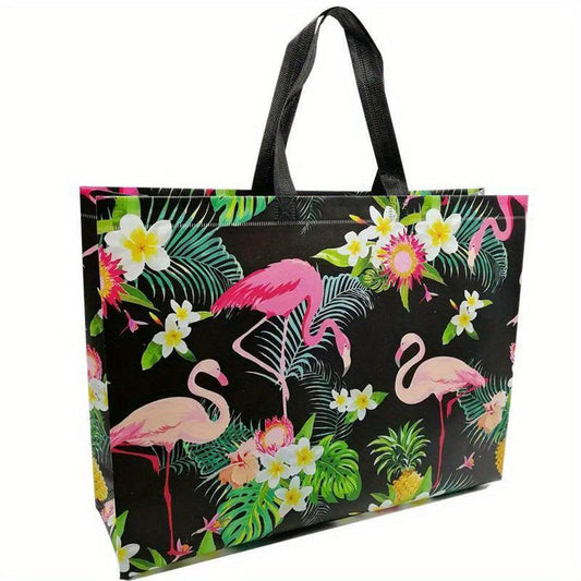 3pcs Flower Print Grocery Shopping Bag Non woven Fabric Eco Bag