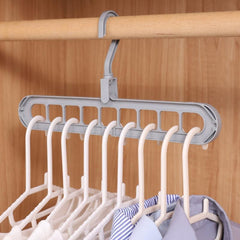 2pcs Clothes Hangers Space Saving Closet Organizer Rack 9 Holes Clothing Hanger