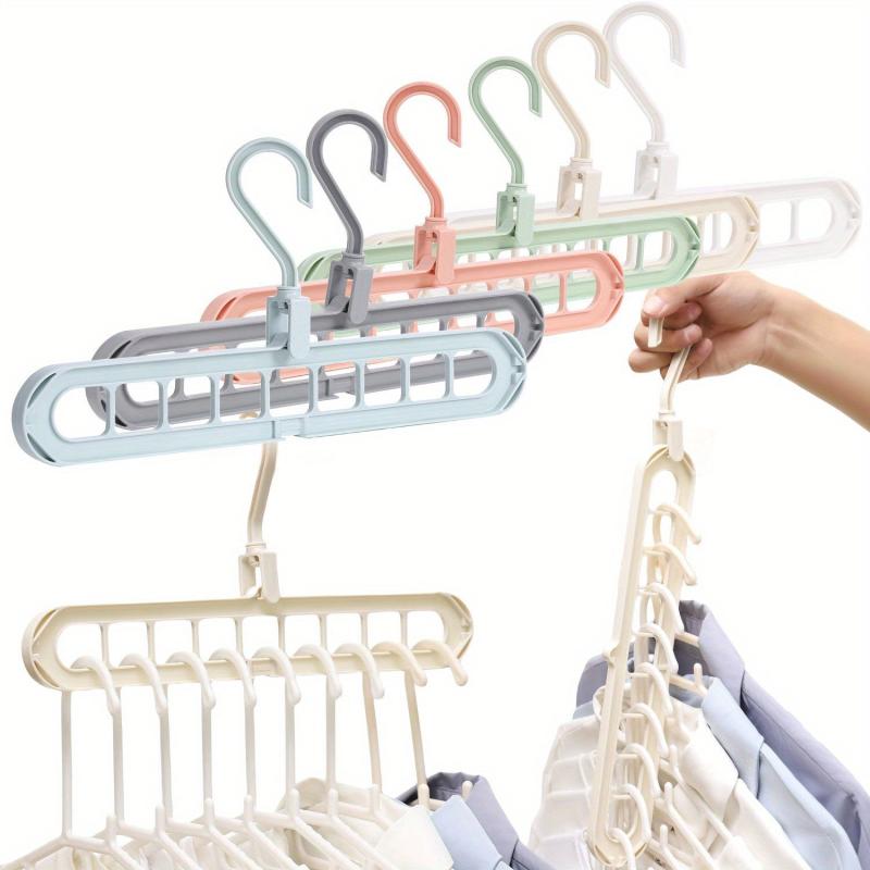 2pcs Clothes Hangers Space Saving Closet Organizer Rack 9 Holes Clothing Hanger