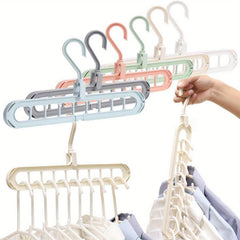 2pcs Clothes Hangers Space Saving Closet Organizer Rack 9 Holes Clothing Hanger
