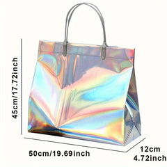 2pcs Bulk Tote Bags Gift Bags With Handles PVC Tote Bag For Work Sports Laser