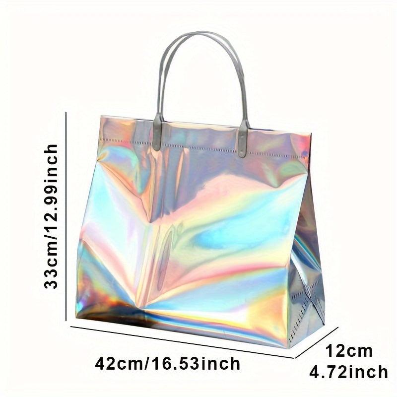 2pcs Bulk Tote Bags Gift Bags With Handles PVC Tote Bag For Work Sports Laser