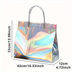 2pcs Bulk Tote Bags Gift Bags With Handles PVC Tote Bag For Work Sports Laser