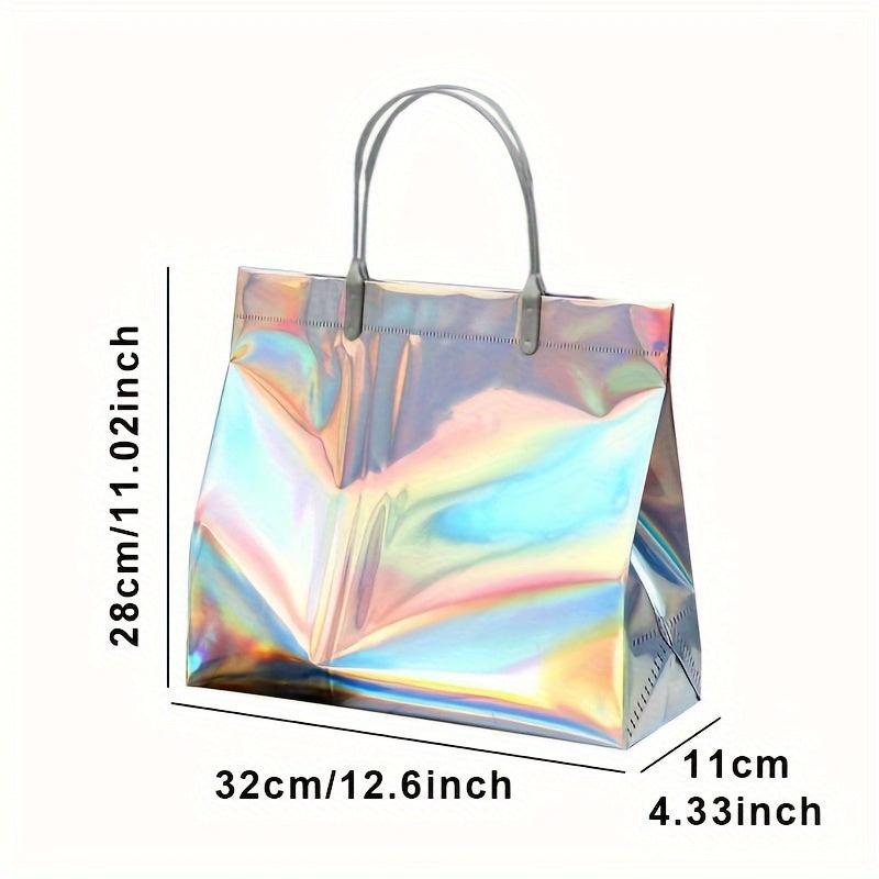 2pcs Bulk Tote Bags Gift Bags With Handles PVC Tote Bag For Work Sports Laser