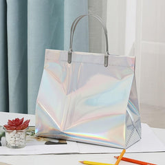2pcs Bulk Tote Bags Gift Bags With Handles PVC Tote Bag For Work Sports Laser