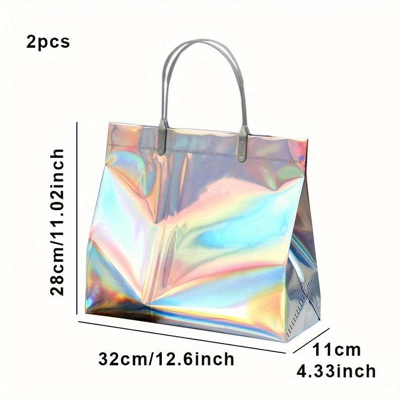 2pcs Bulk Tote Bags Gift Bags With Handles PVC Tote Bag For Work Sports Laser