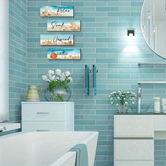 4pcs Ocean Beach Bathroom Wall Decor Hanging Starfish Sign Room Bedroom