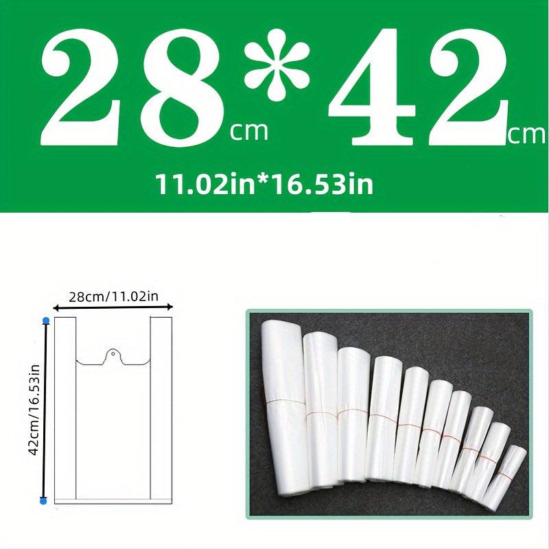 50pcs Transparent Plastic Bags for Grocery Stores Shopping Restaurants