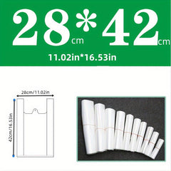 50pcs Transparent Plastic Bags for Grocery Stores Shopping Restaurants
