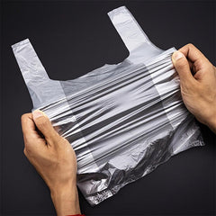 50pcs Transparent Plastic Bags for Grocery Stores Shopping Restaurants