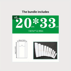 50pcs Transparent Plastic Bags for Grocery Stores Shopping Restaurants