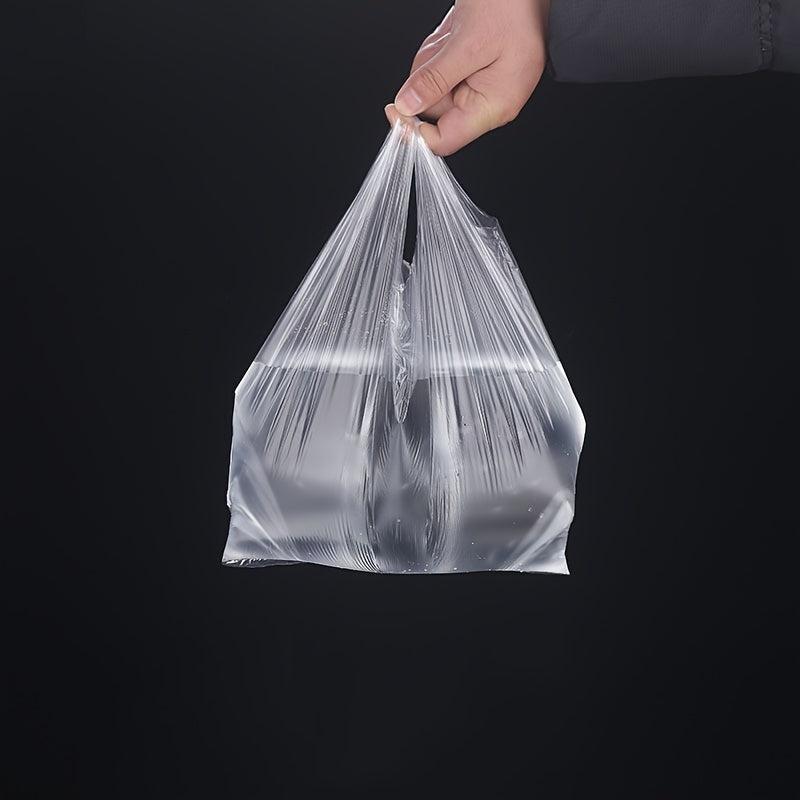 50pcs Transparent Plastic Bags for Grocery Stores Shopping Restaurants
