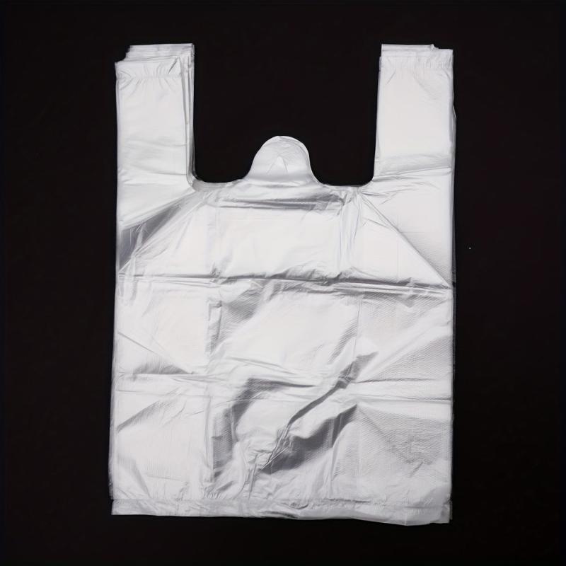 50pcs Transparent Plastic Bags for Grocery Stores Shopping Restaurants