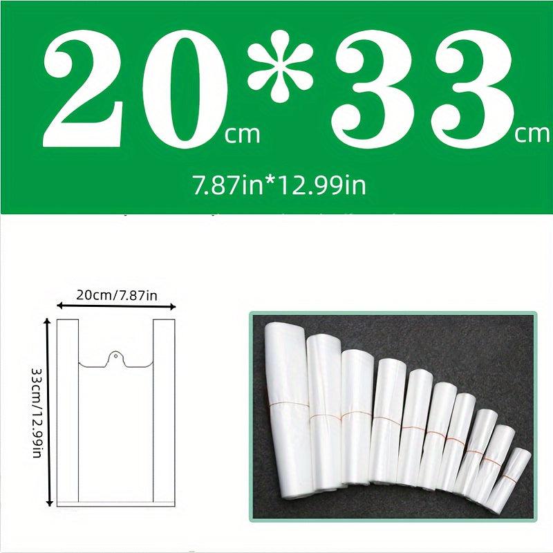 50pcs Transparent Plastic Bags for Grocery Stores Shopping Restaurants