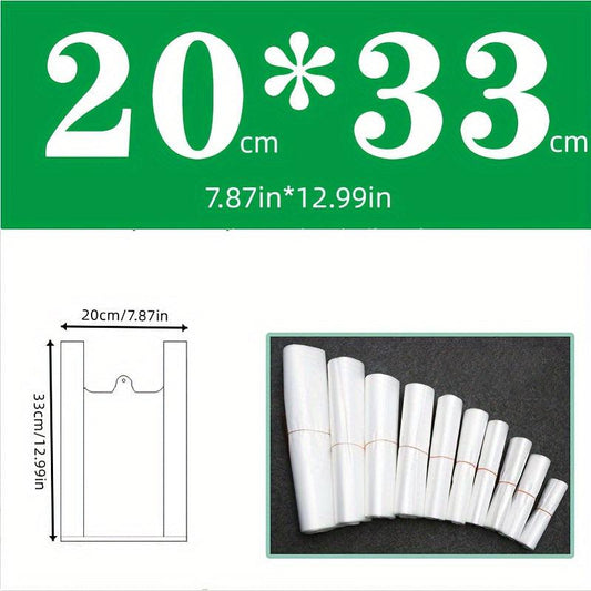 50pcs Transparent Plastic Bags for Grocery Stores Shopping Restaurants