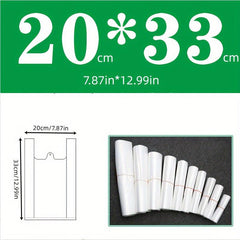 50pcs Transparent Plastic Bags for Grocery Stores Shopping Restaurants