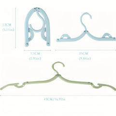 10pcs Travel Hanger + Portable Clothes Line - Lightweight Folding Hangers