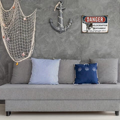 AntSwegg Tin Sign Danger Velociraptor Containment Metal Sign