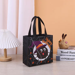 6pcs Halloween Non-woven Tote Bag 3D Heat Pressed Handbag