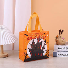 6pcs Halloween Non-woven Tote Bag 3D Heat Pressed Handbag