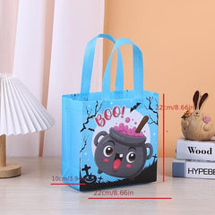 6pcs Halloween Non-woven Tote Bag 3D Heat Pressed Handbag
