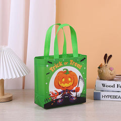 6pcs Halloween Non-woven Tote Bag 3D Heat Pressed Handbag