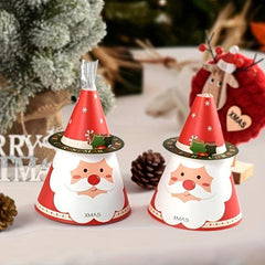 10pcs Christmas Cartoon Santa Reindeer Cookie Goodies Box