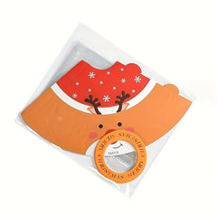 10pcs Christmas Cartoon Santa Reindeer Cookie Goodies Box